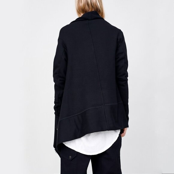 OAK NYC RAW EDGE FRENCH TERRY WRAP CARDIGAN - Picture 5 of 7